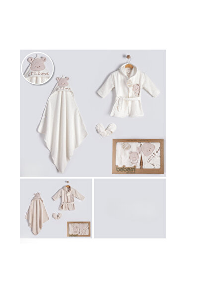 ZEYNUKO ERKEK BEBEK 0-12 AY LITTLE BEAR KUTULU BORNOZ SETİ-TAKIMI