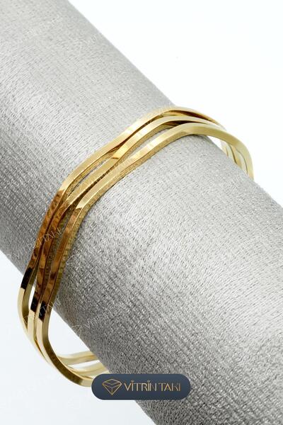 Çelik 64mm Üçlü Zikzak Ajda Bilezik