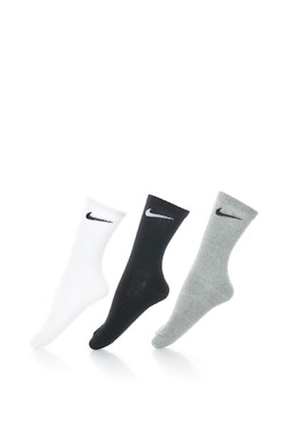 Nike , Set de sosete usoare Performance, Unisex - 3 perechi, Gri/Alb/Negru, XL