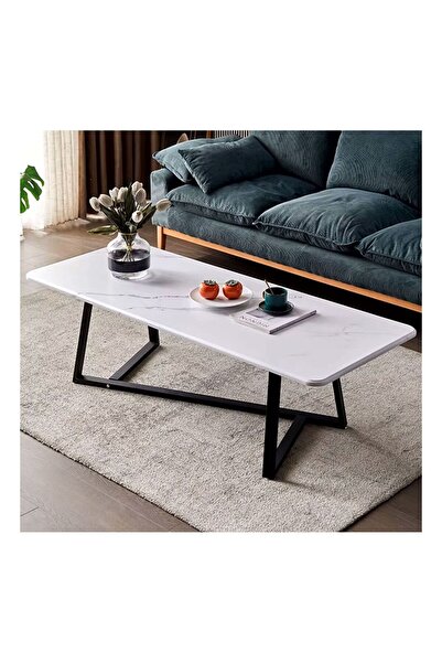 ElastiX Masa cafea, masa alba dreptunghiulara living