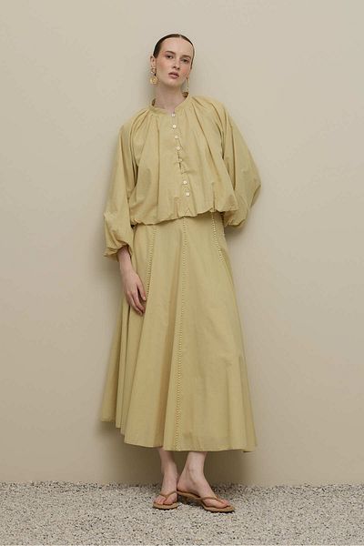 Fahhar Britli Balloon Shirt Light Yellow