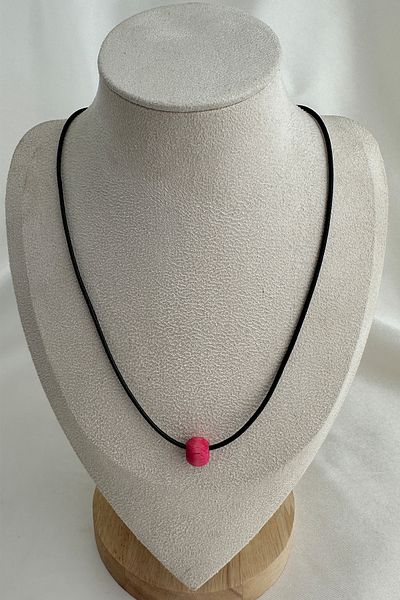 Modex Small Wooden Bead Black String Necklace (40cm)