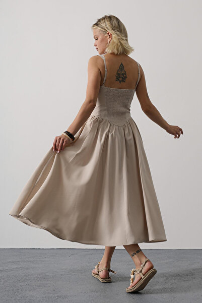 VAGGON Women's Stone Strap Long Dress Vs00624