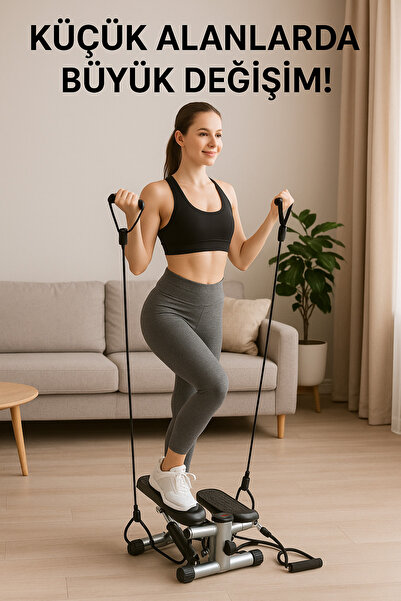 SMAYLİNG LCD Ekranlı Direnç Bantlı Mini Stepper – Ev Tipi Kardiyo ve Fitness ...