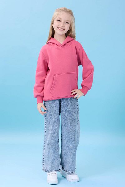 Perendi Hanorac de iarnă unisex cu glugă și buzunar cangur - Dusty Rose