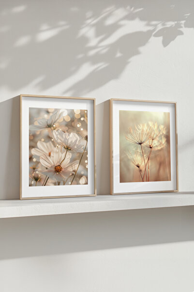 STARYUNA Set de 2 tablouri moderne cu rame din lemn Yuna163