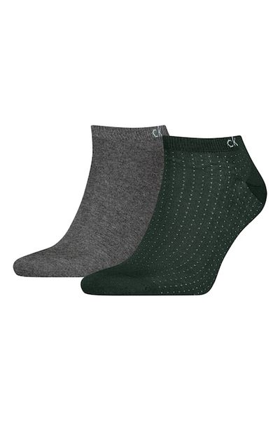 Calvin Klein , Set de sosete pana la glezna - 2 perechi, Verde, Gri