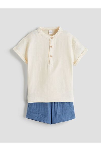 LC Waikiki Lcw Baby Printed Baby Boy Shirt and Shorts 2-Pack