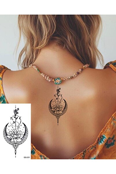 Mecit Tuhafiye LOTUS ÇİÇEĞİ AY GEÇİCİ DÖVME