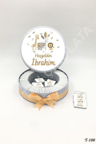 KAKAO AĞACI 100 Adet Hayvanlı Erkek Bebek Çikolatası