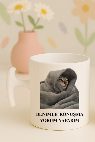 Witchy Co Benimle Konuşma Yorum Yaparım Yazılı Kedili Komik Kupa Bardak, Hamm...