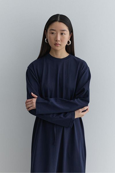Fahhar Sweat Dress Navy Blue