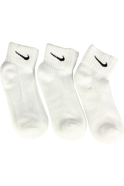 Nike 3PPK Value Cotton Quarter Socks, White, Size 38-42