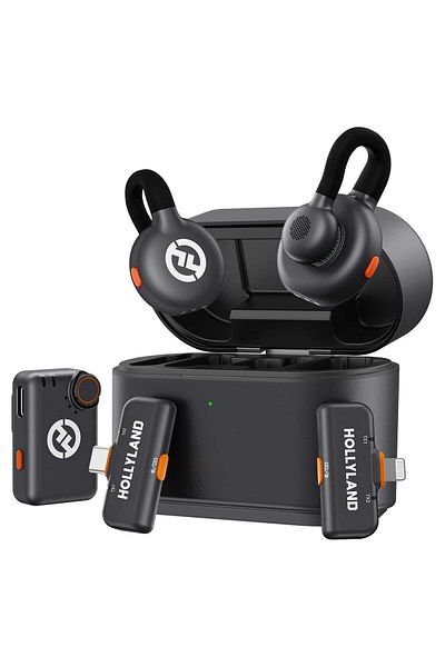 HollyLand ميكروفون لارك M2S Ultimate Combo (كاميرا RX+Lightning RX) اللاسلكي لأجهزة iPhone/C