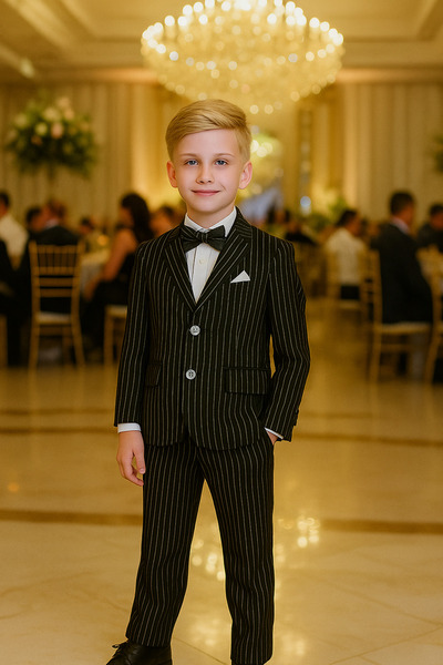 MİNİ İNOWESTA KİDS Boy's Jacket Tuxedo Casual Suit / Jacket, Pants, Shirt and Bow Tie (Slim Fit)