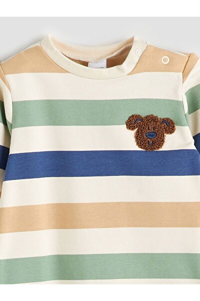 LC Waikiki Lcw Baby Crew Neck Embroidered Baby Boy Romper