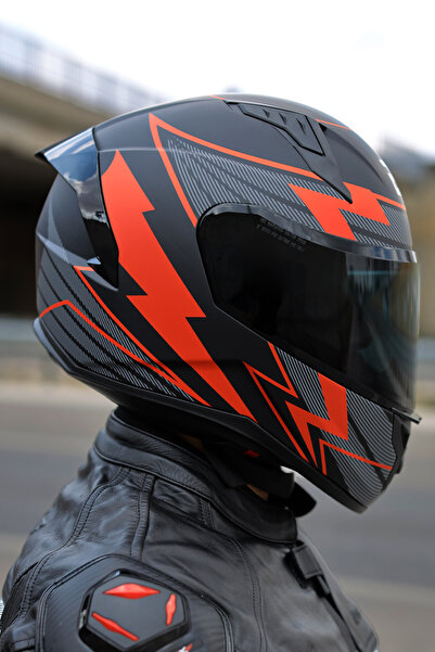 ENDRO ThunderBolt Mat Siyah- Kırımızı Kask