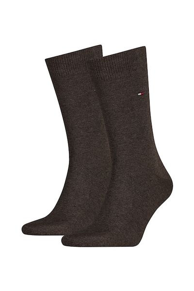Tommy Hilfiger , Set de sosete lungi cu logo brodat - 2 perechi, Maro, 47-49