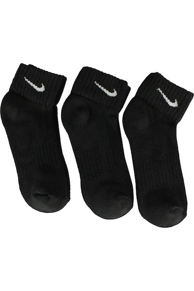 Nike 3PPK Value Cotton Quarter Socks, Black, Size 42-46