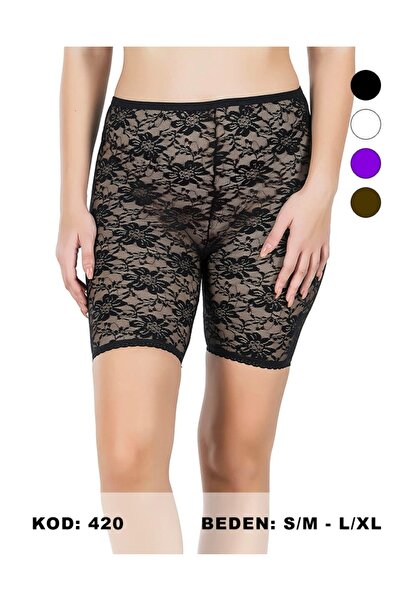 NightLove Dk Tamamı Dantel Kısa Tayt 420
