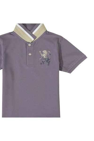 Giordano Kids' Lion Polo: 3D Embroidery, Comfort Piqué, Classic Style