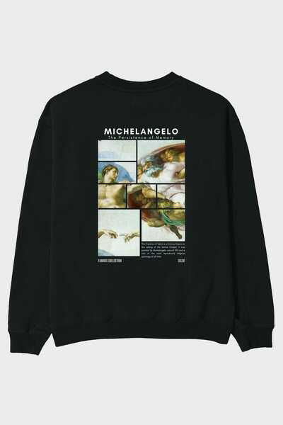 Ankhises Hanorac oversize cu imprimeu pe spate Michelangelo Bărbați Femei Unisex