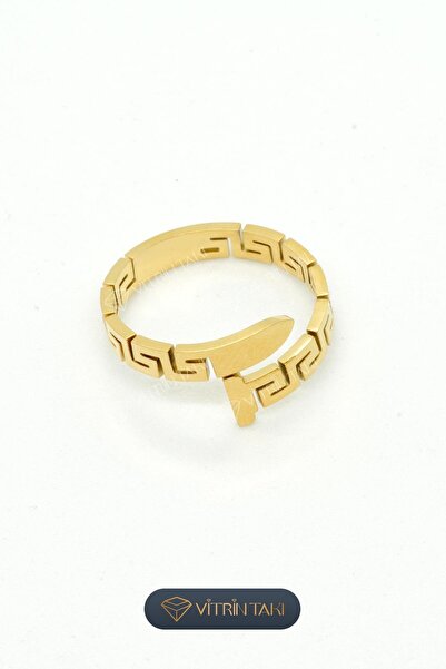 Çelik Çivi Model Altın Renk Ayarlanabilir Yüzük