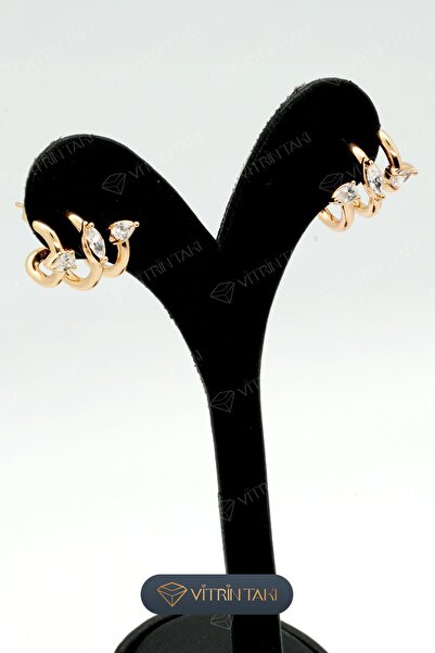 XUPING JEWELRY Çoklu Küpe Görünümlü Altın Renk Xuping Küpe