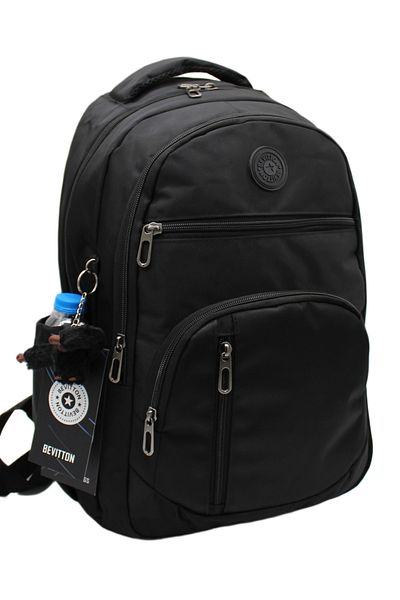 betto's 1710 Black Water Resistant School Bag Unisex Daily School Backpack