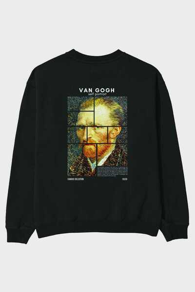 Ankhises Van Gogh Self Portrait Back Printed Oversize Sweatshirt Men Women Un...
