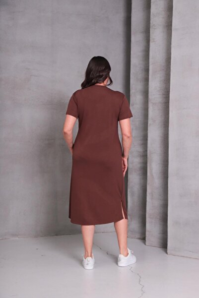 Ebsumu Γυναικείο υφασμάτινο πικέ φόρεμα μεγάλου μεγέθους