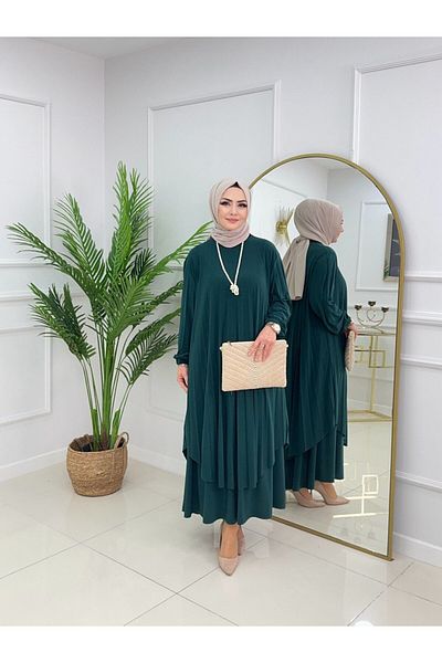 VALENS BOUTİQUE Women's Hijab Set 2 Piece Tunic & Skirt Set
