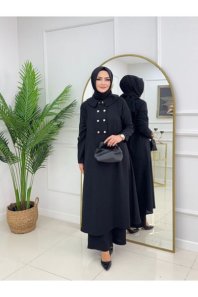 VALENS BOUTİQUE Women's Hijab Set 2 Piece Tunic & Pants Set