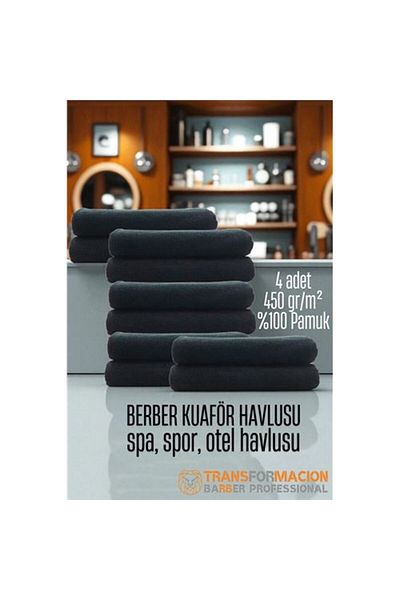 Skygo Hairdresser Barber Towel 10 Pieces Cotton Barber Towel 50X90 Black
