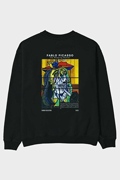 Ankhises سويت شيرت بابلو بيكاسو مطبوع من الخلف للرجال والنساء للجنسين