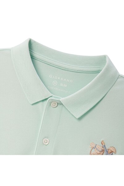 Giordano Men's Slim Fit Cotton Short Sleeve Napoleon Polo