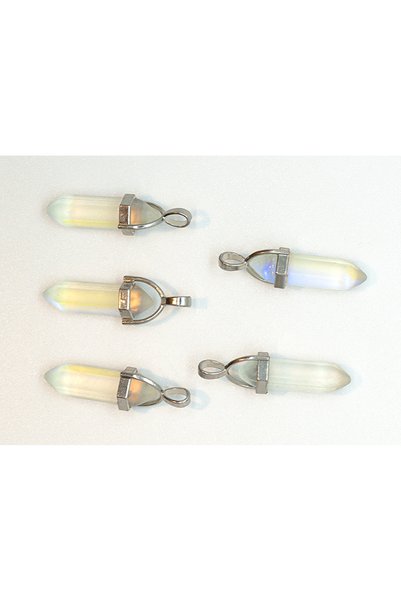 Yıldırım Kristal Kuvars Taşı Altı Yüzlü Piramit Çakra Kolye 43x10 mm