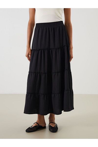 LC Waikiki Lcw Modest Folded Skirt with Elastic Waist