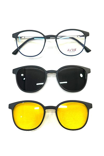 Avva 2127 C3 M-G Polarized&Headlight Clip-On Unisex Sunglasses