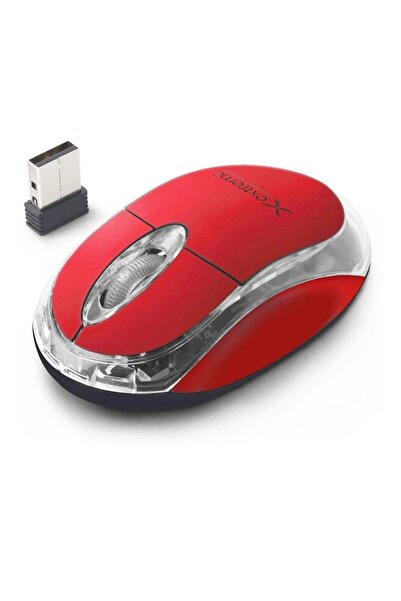 Extreme Mouse optic wireless 2.4 GHz, 1000 DPI, 3 butoane, receptor nano USB, Rosu