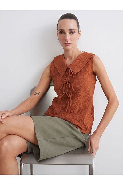 LC Waikiki Lcwaikiki Classic Baby Collar Textured Blouse