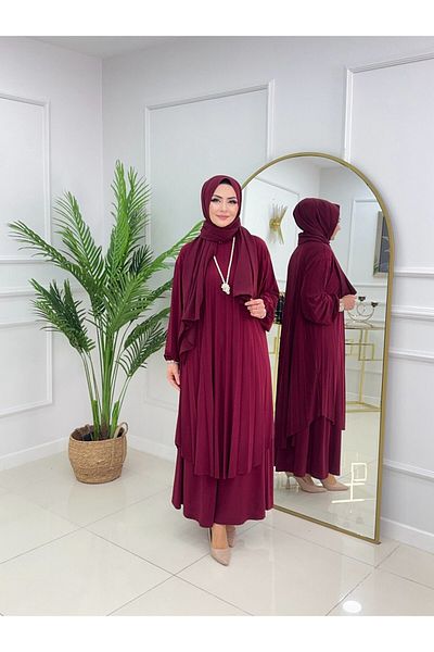 VALENS BOUTİQUE Women's Hijab Set 2 Piece Tunic & Skirt Set