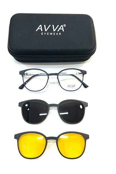 Avva 2127 C3 M-G Polarized&Headlight Clip-On Unisex Sunglasses
