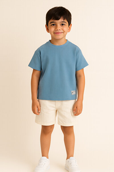 Victor and Jane Junior Boys Textured Cotton T-Shirt