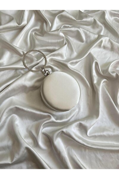 Mia Collection Τσάντα βραδινού φορέματος γάμου με σατέν κύλινδρο