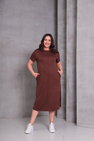 Ebsumu Women's Plus Size Sho Fabric Pique Dress