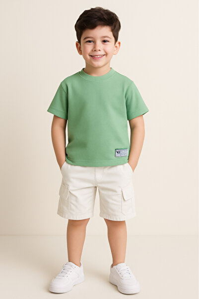 Victor and Jane Junior Boys Cotton Tee - Mint Green