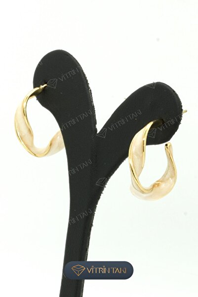 BIJUTERI Beyaz Taş Detaylı Vip Küpe