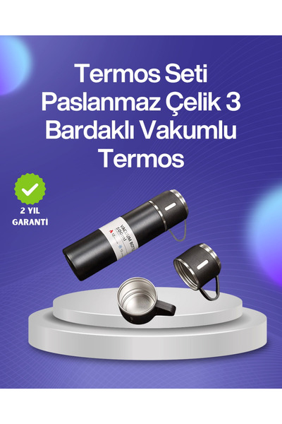 CPU ELEKTRONİK Stainless Steel Thermos Set |   500 ml Capacity, 6-12 Hours Heat Preservation, Gift Boxed