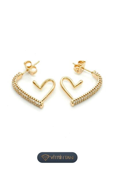 XUPING JEWELRY Kalp Figürlü Altın Renk Xuping Küpe